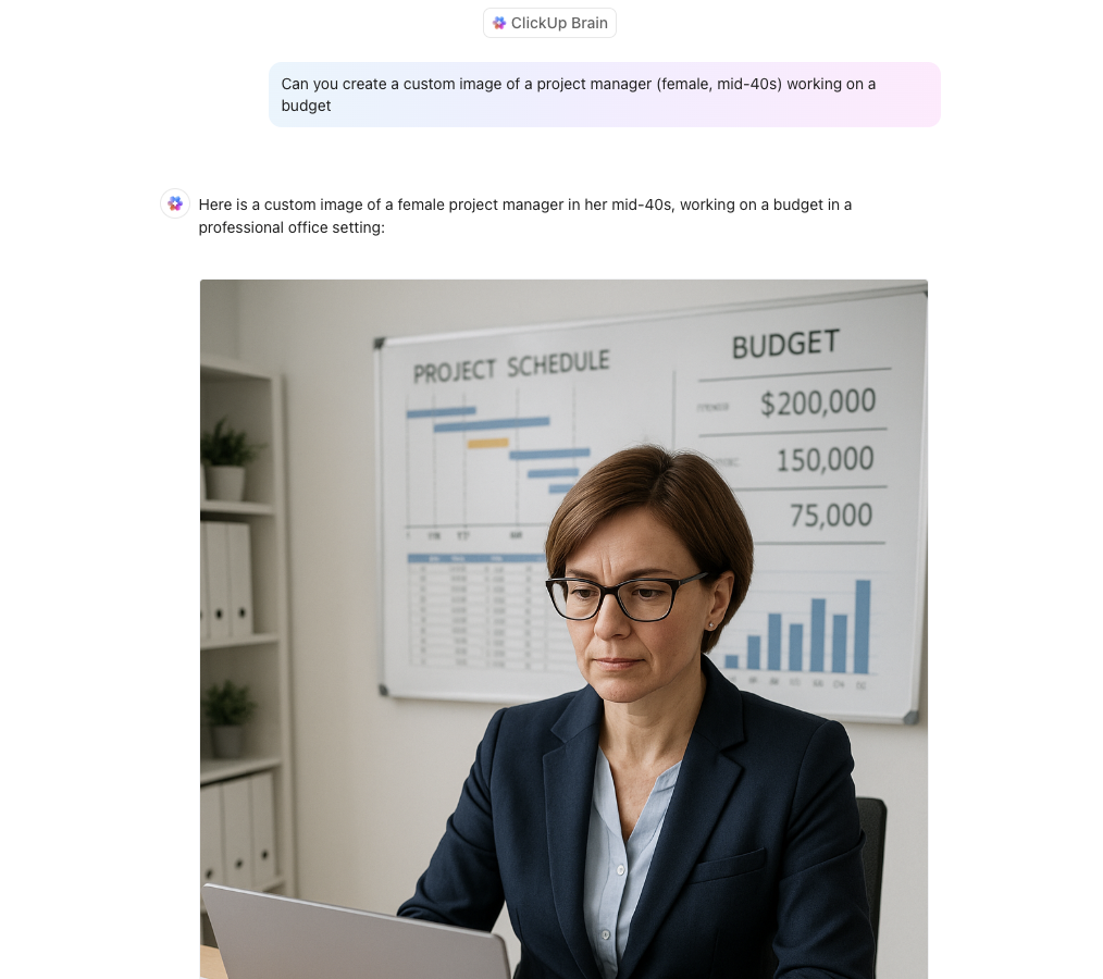 Tạo hình ảnh tùy chỉnh thông qua ClickUp Brain