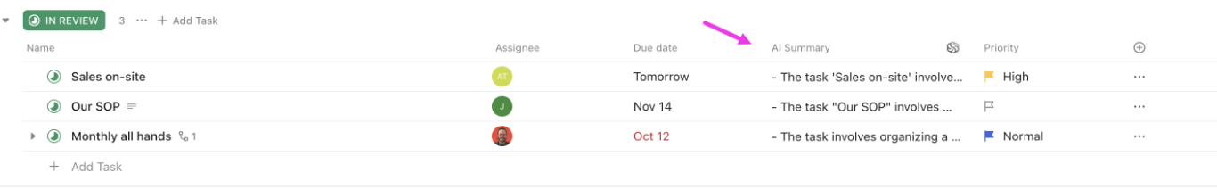 Generate AI summaries for your Tasks 