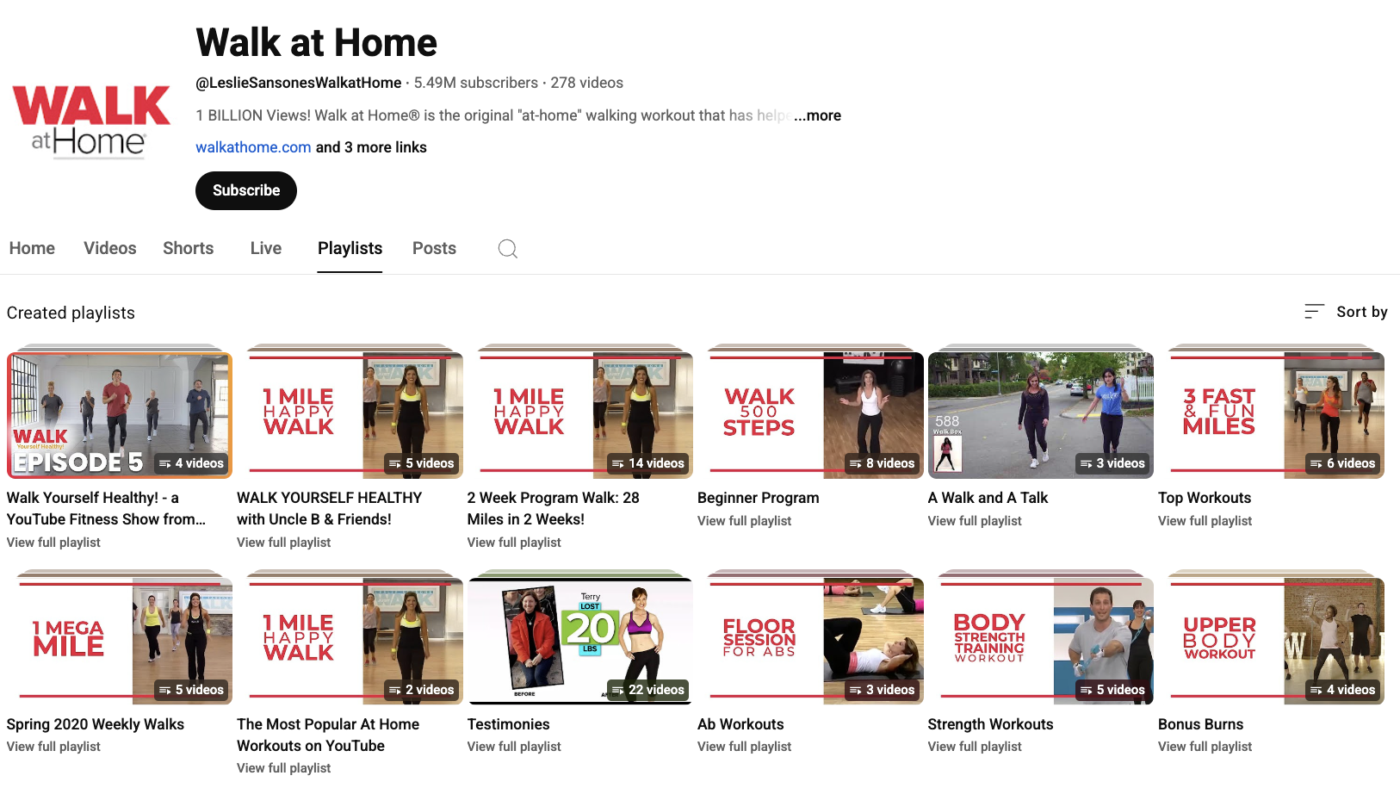 qua video "Walk at Home" trên YouTube