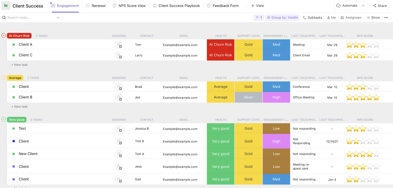 ClickUp Client Success Template