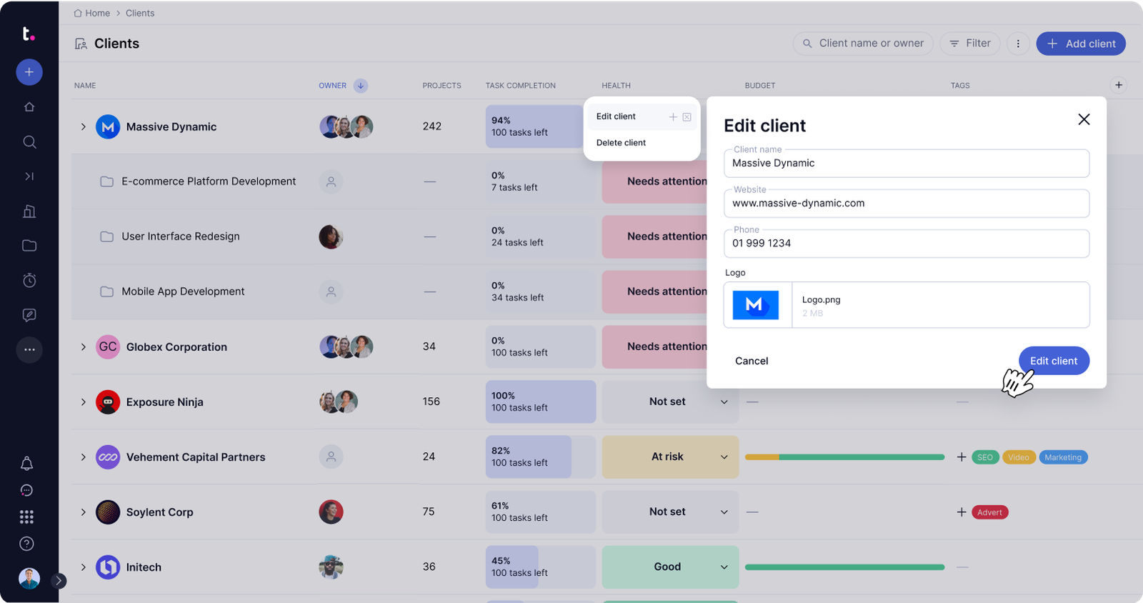 Teamwork.com là một trong những lựa chọn hàng đầu thay thế Planforge cho các agency