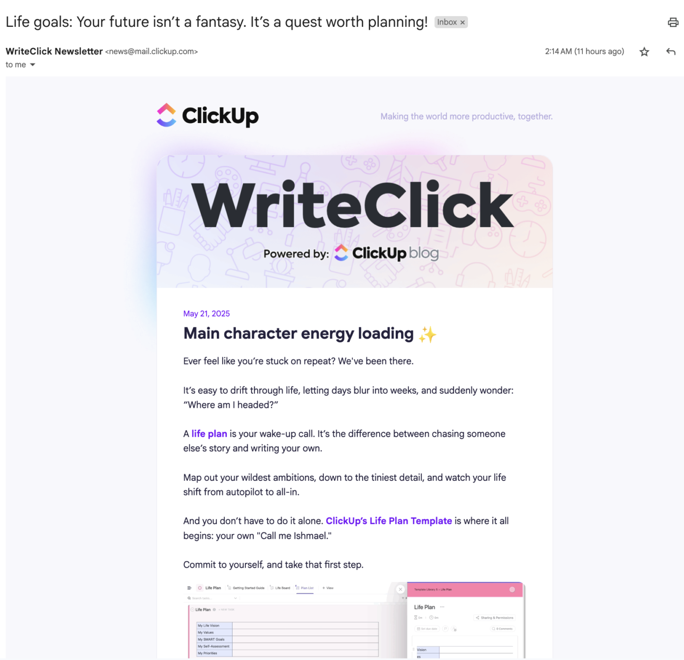 ClickUp email marketing: marketing campaign management