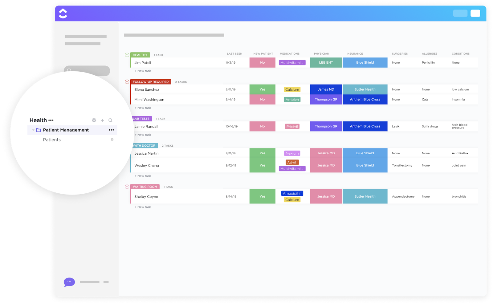 ClickUp Patient Management Template