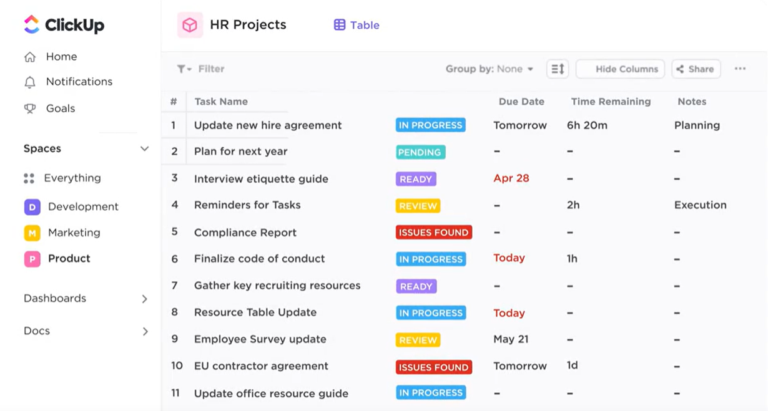 ClickUp HR Project Management