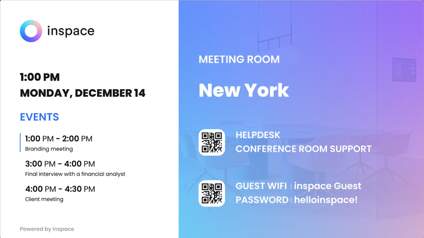 inspace: Room booking software