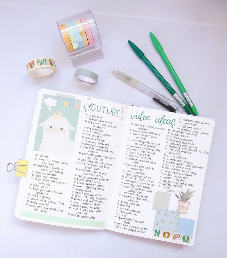 Content calendar BuJo 