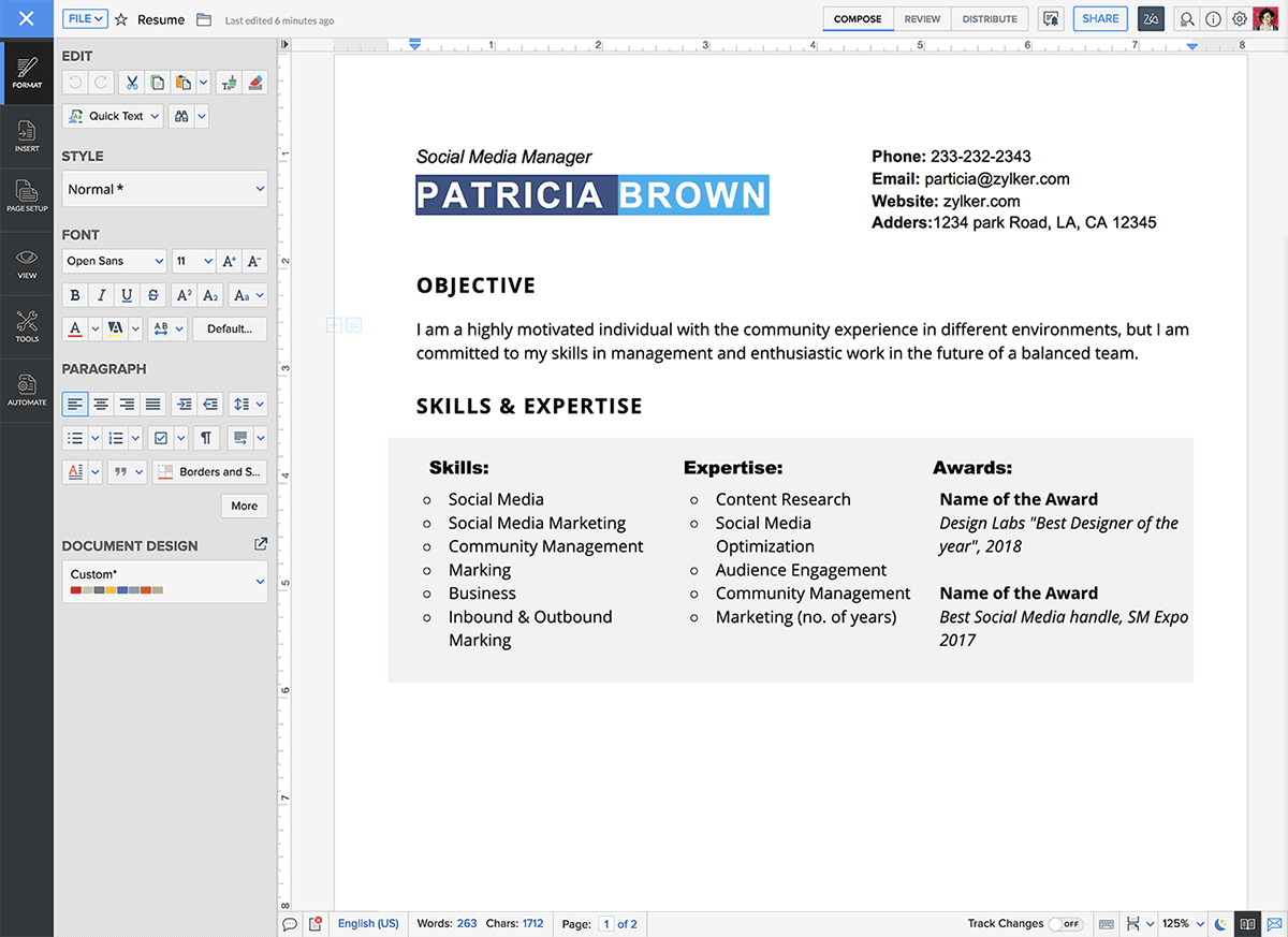 Zoho Writer: Document Collaboration Software 