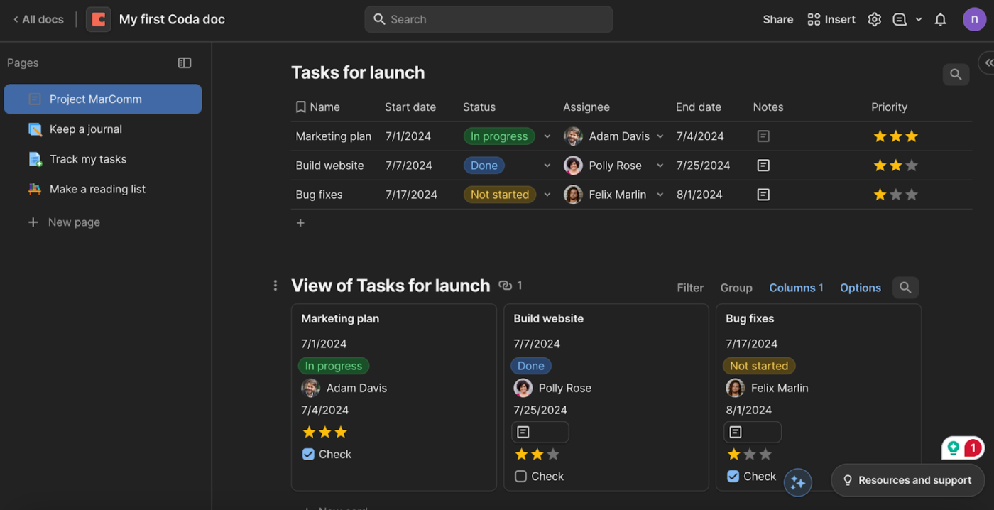 Coda: Document Collaboration Software 