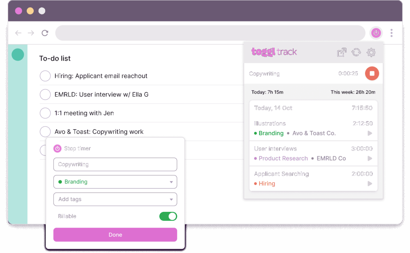 Toggl Track: timeboxing-apps