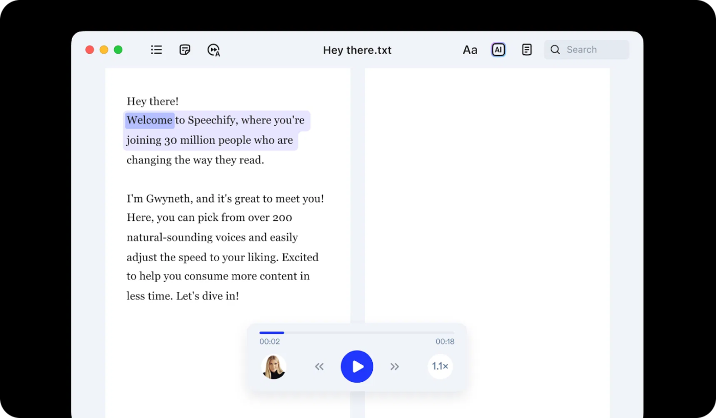 Speechify Dashboard