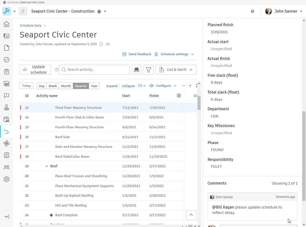 Autodesk Build Dashboard