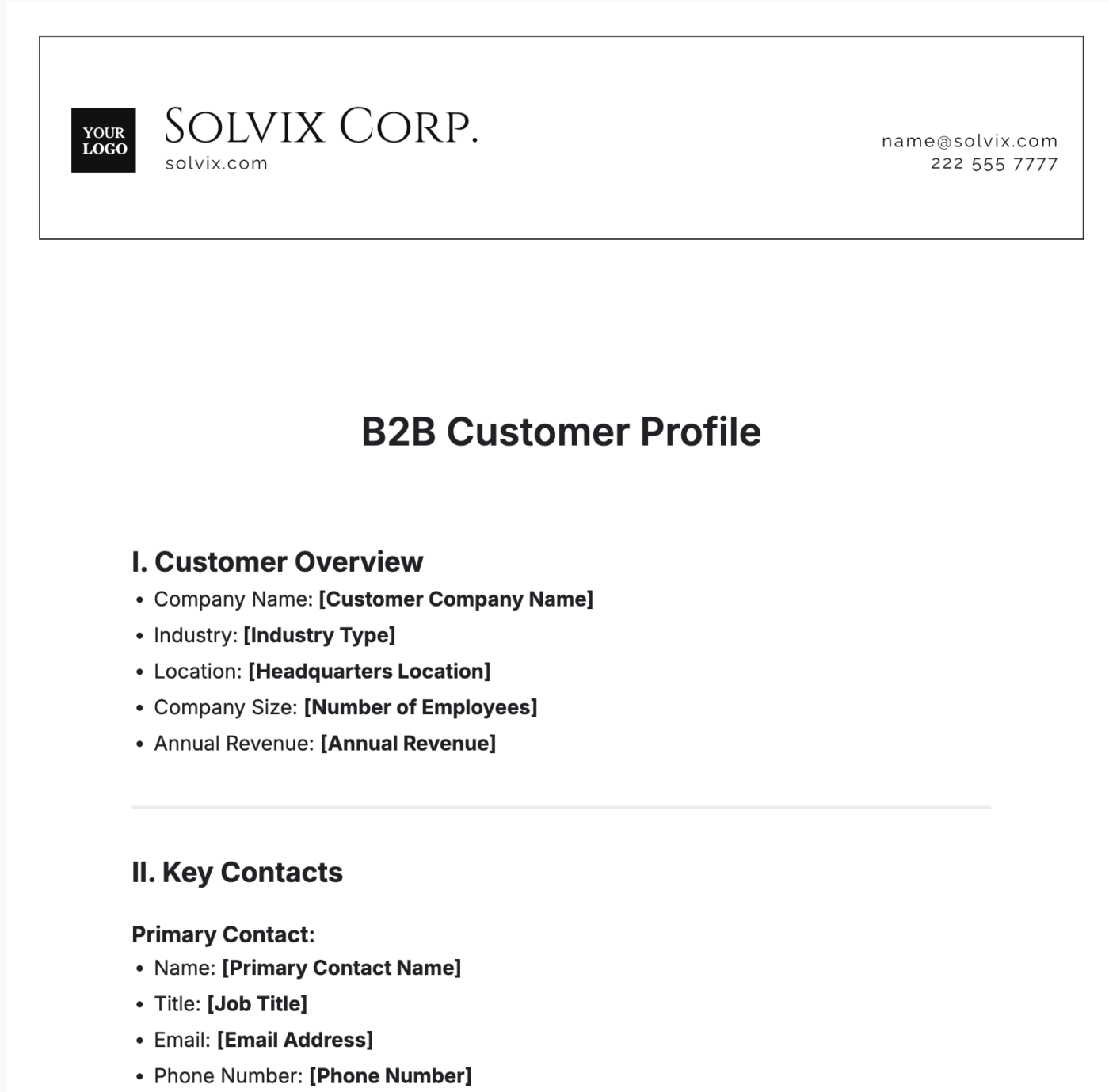  B2B Customer Profile Template by Template.Net: client profile template
