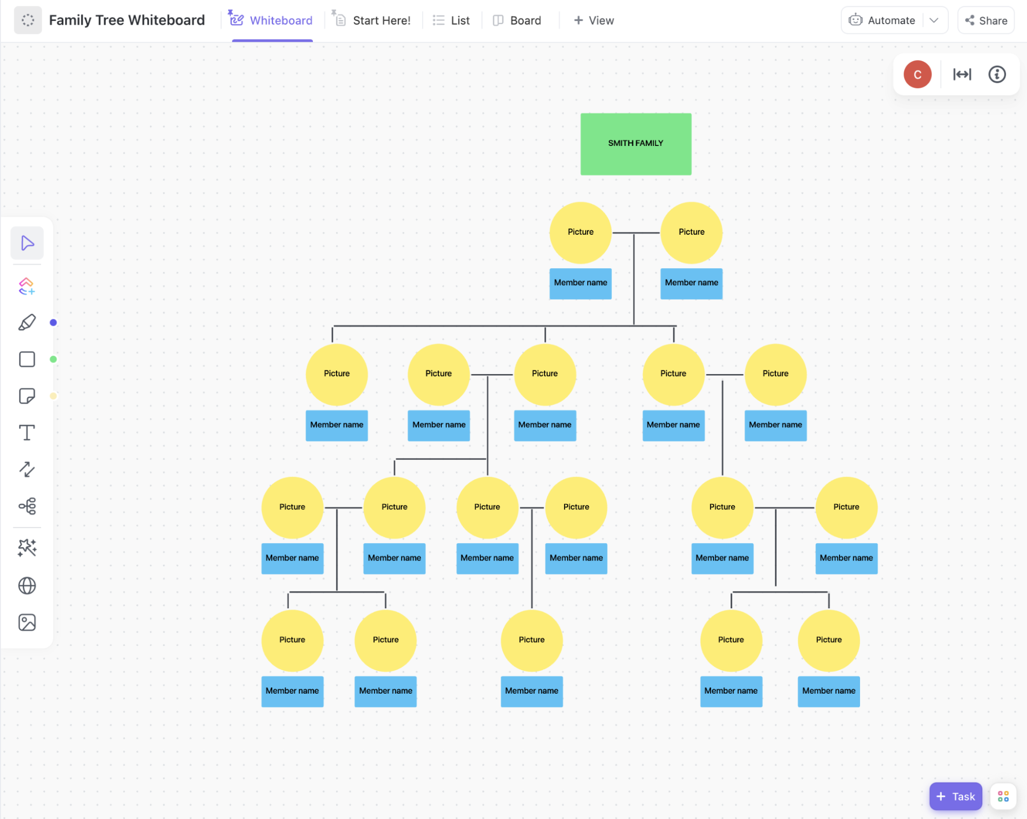 ClickUp Family Tree Template
