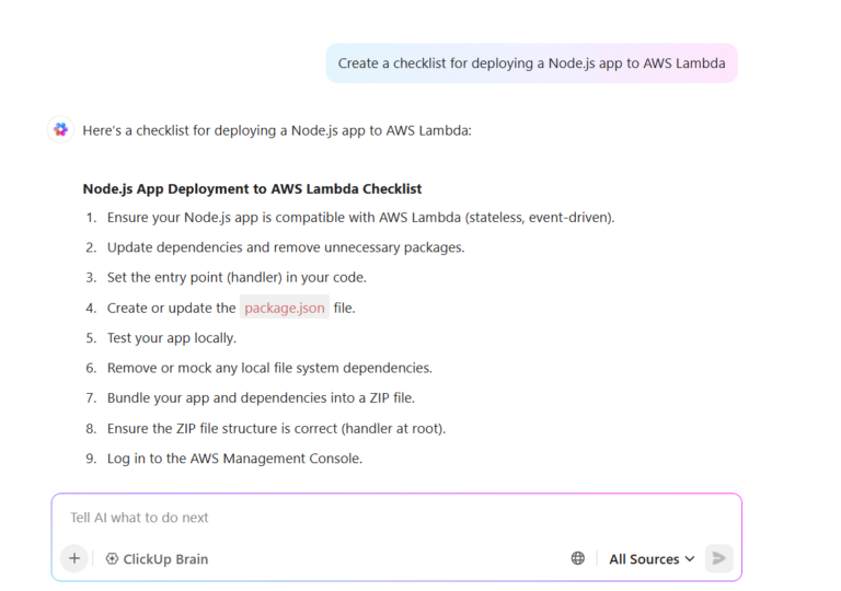 ClickUp AI as Devin AI alternative