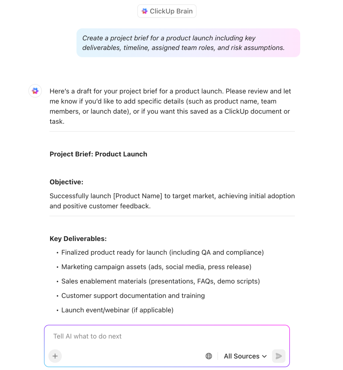 ClickUp Brain: Project Efficiency