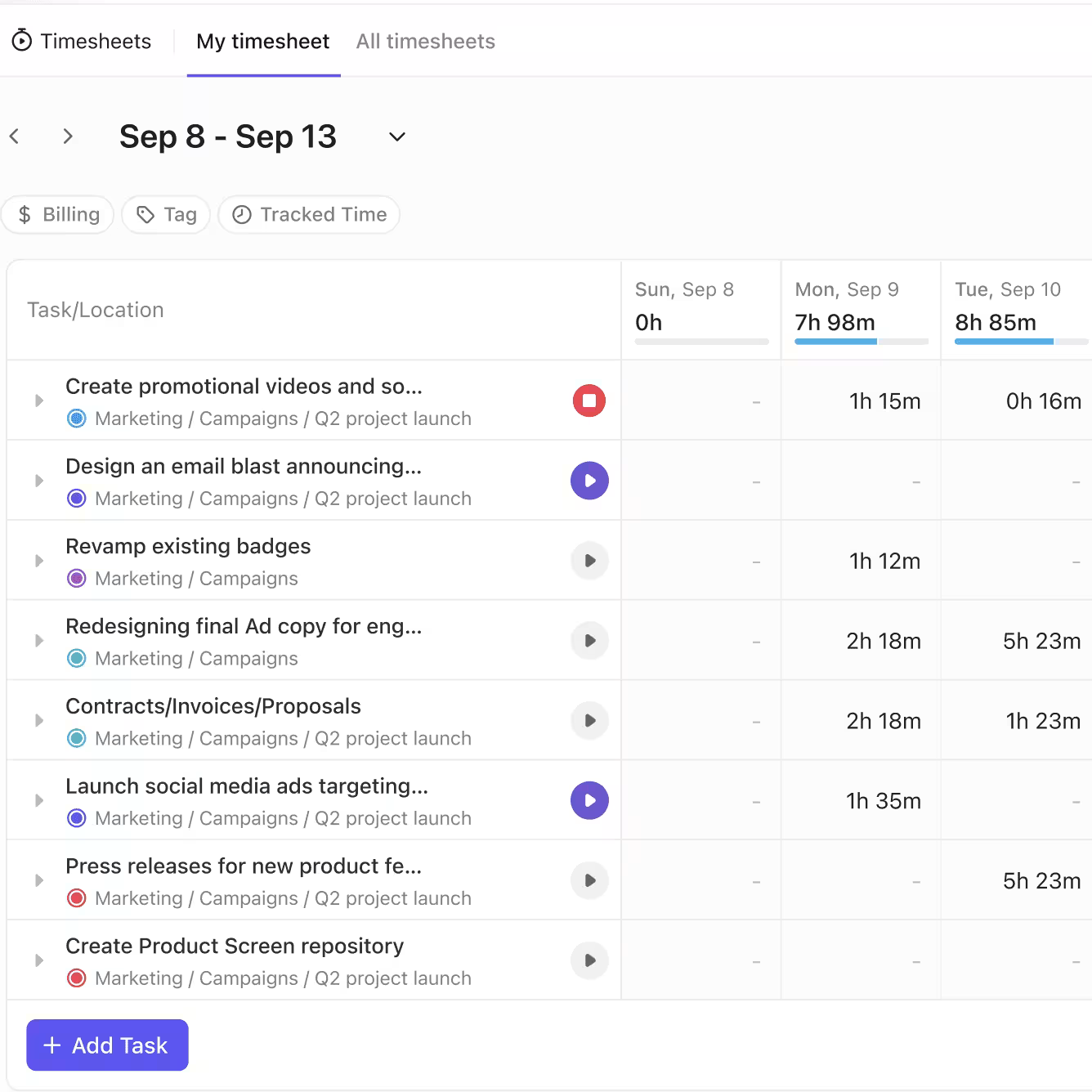 ClickUp Project Time Tracking: Freelance time tracking software with a desktop app