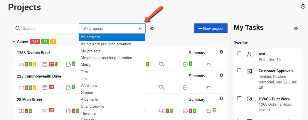 CoConstruct Dashboard: Cost Control Software in Construction