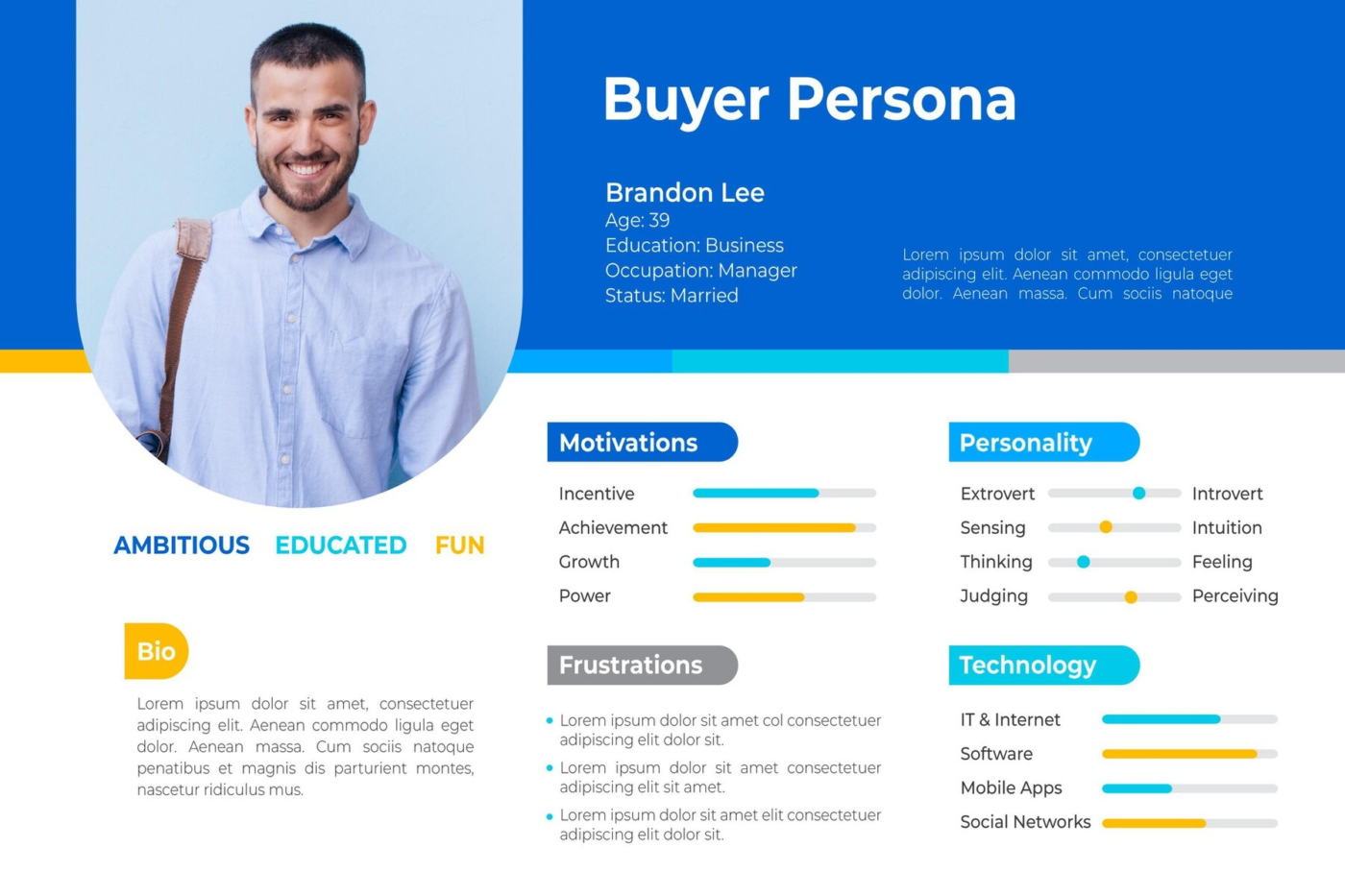 Buyer Persona Template by Freepik: client profile template
