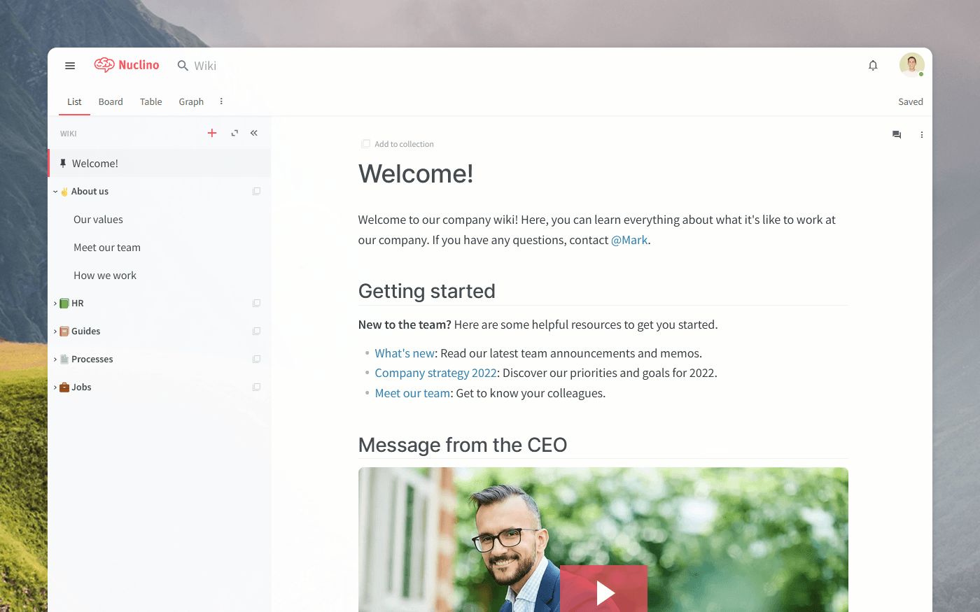 Nuclino (Best for cloud-based internal team wikis and fast knowledge sharing)