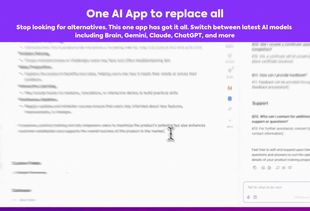 One AI app to replace all Clickup Brain gif
