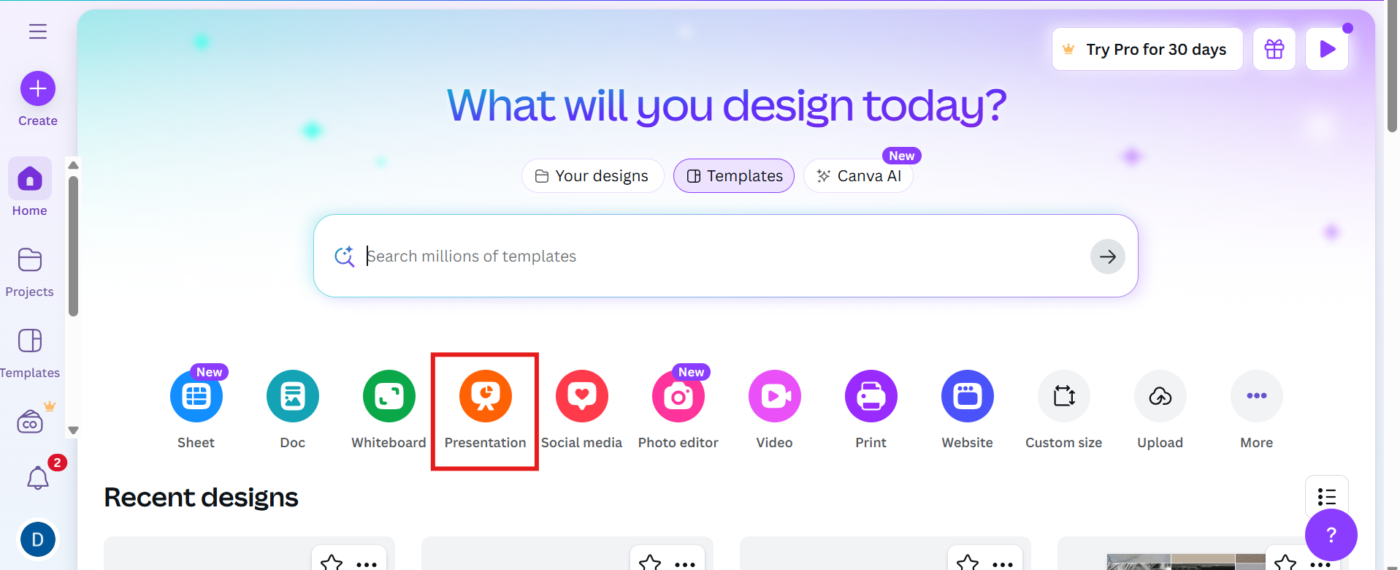 Presentazione Canva: come registrare lo schermo su Canva