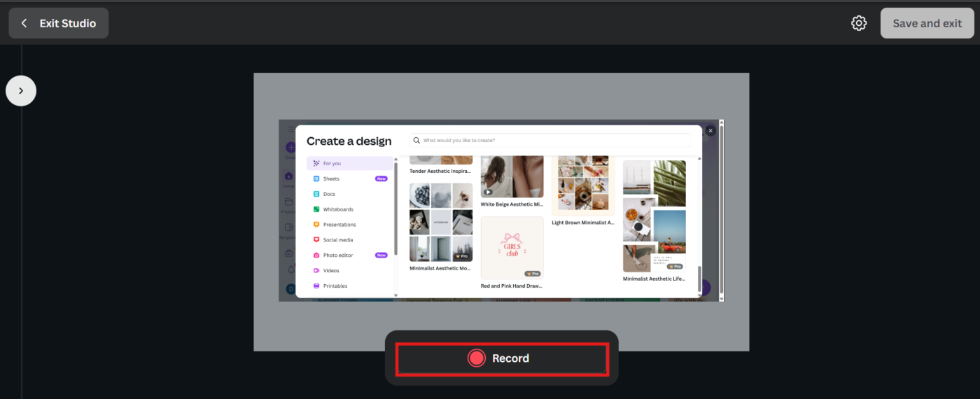 Registrazione Canva: come registrare lo schermo su Canva