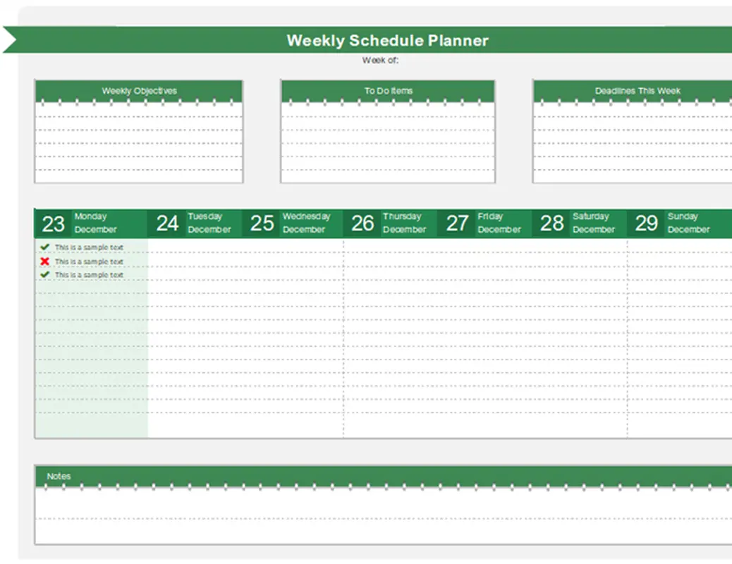 Time Blocking Template Excel: Excel Weekly Schedule Blocking Template by Microsoft