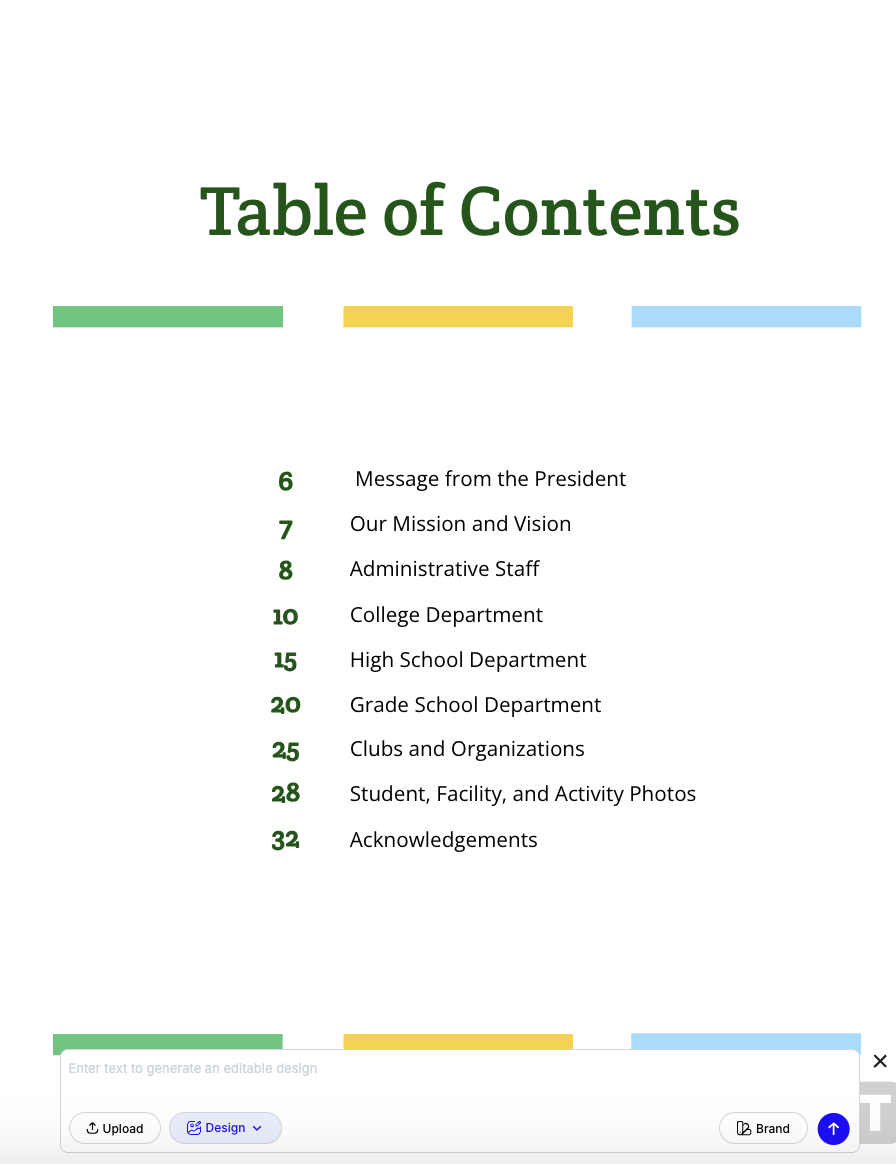 Yearbook Table of Contents Template by Template.Net