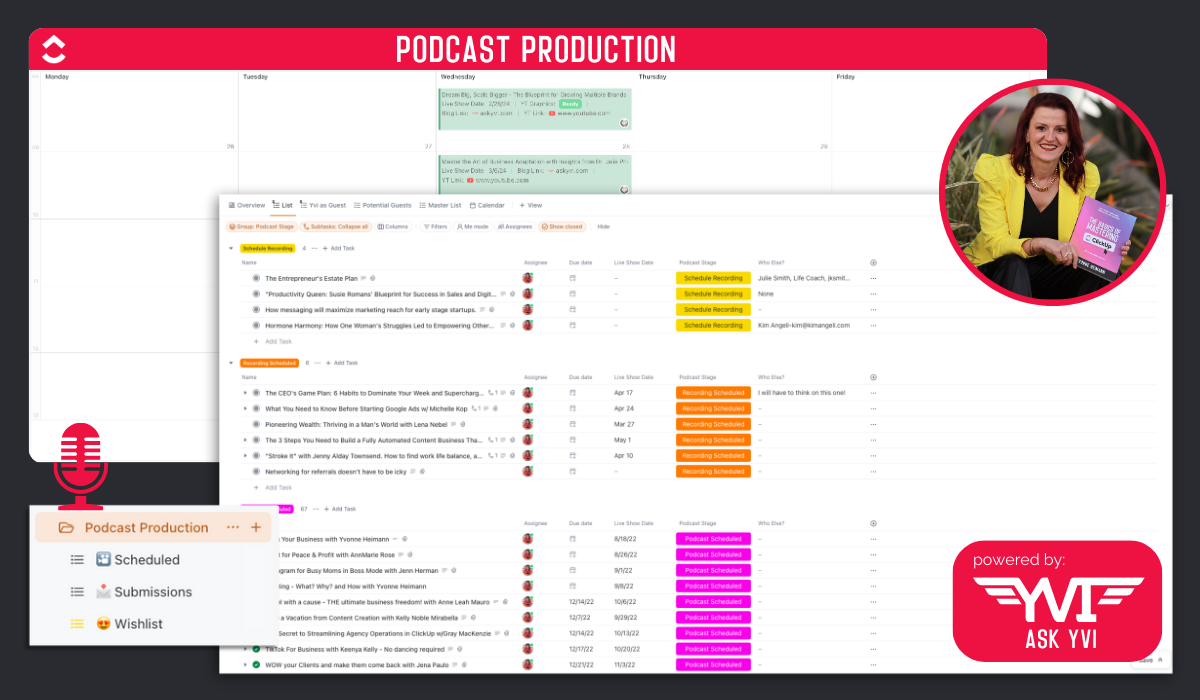 ClickUp Video/Audio Podcast Production Template