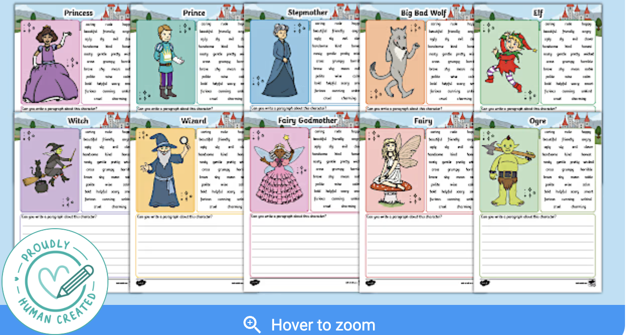 Character Sheet Template: Twinkl Character Description Examples—Writing Frames