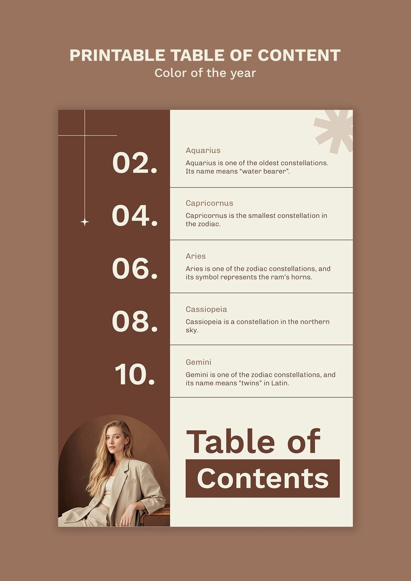 Table of Contents Template by Freepik