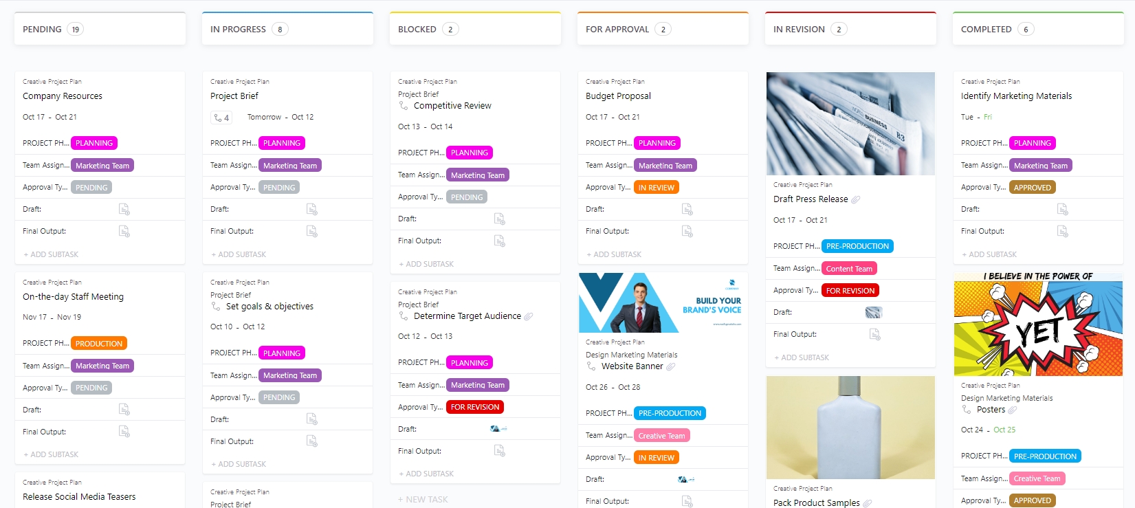Video Production Template: ClickUp Creative Project Plan Template
