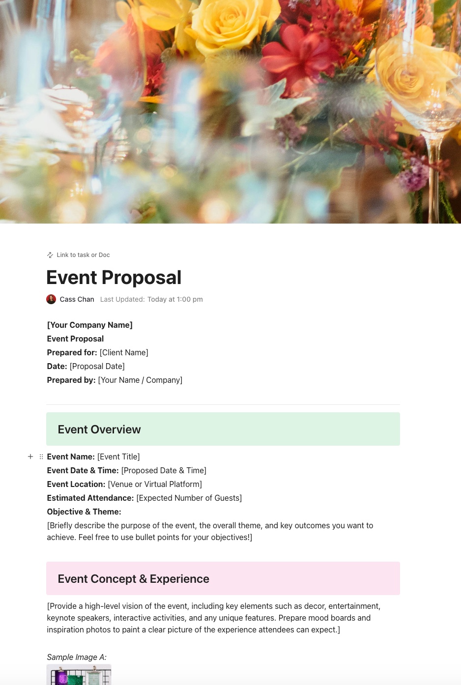 ClickUp Event Proposal Template