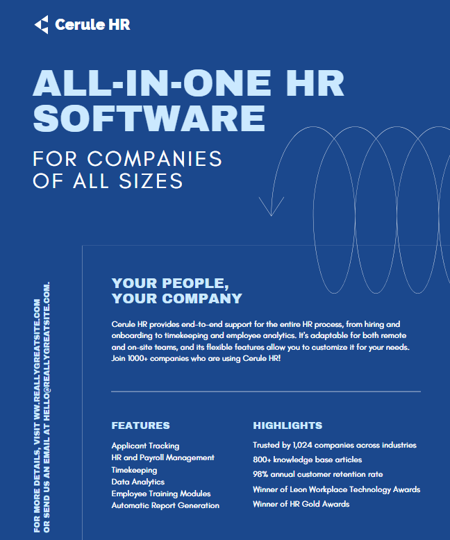 Sell Sheet Template: HR Software Corporate Business Sell Sheet Template by Canva