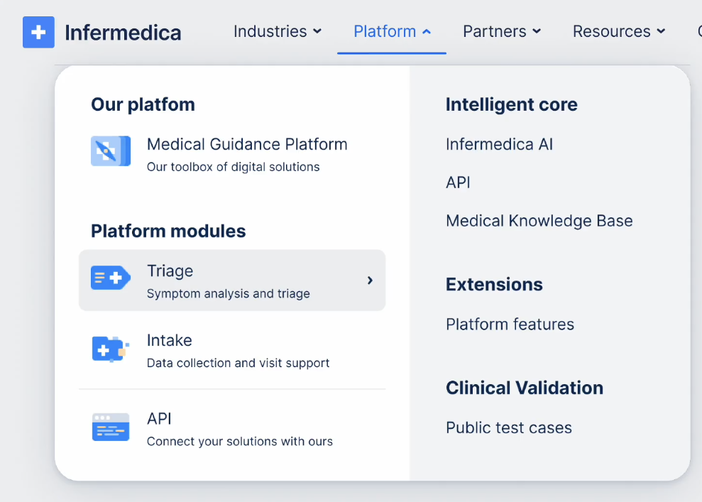 Infermedica: Best for HIPAA-compliant virtual triage and symptom checking