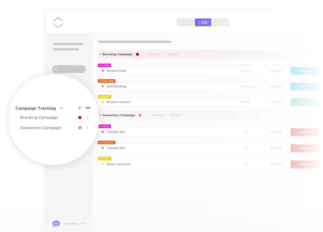 Social Media Reporting Template: ClickUp Campaign Tracking and Analytics Template