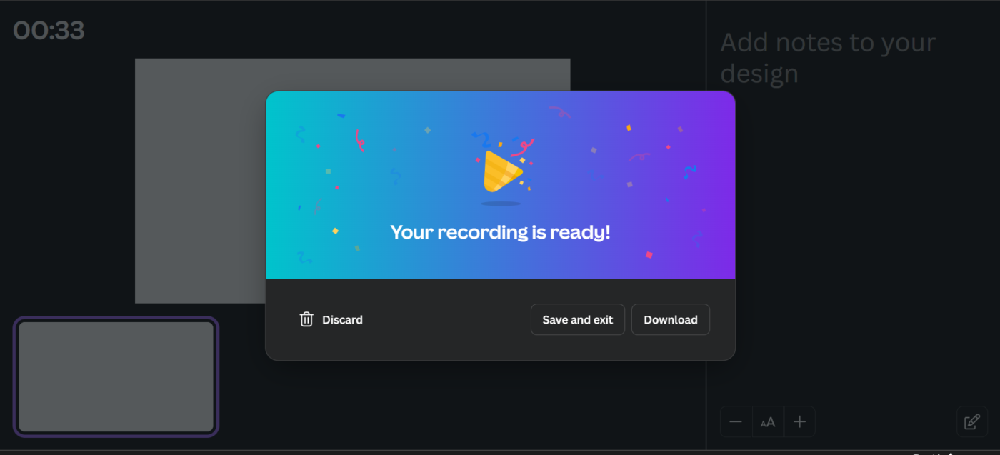 Condividi o scarica il video: Come registrare lo schermo su Canva