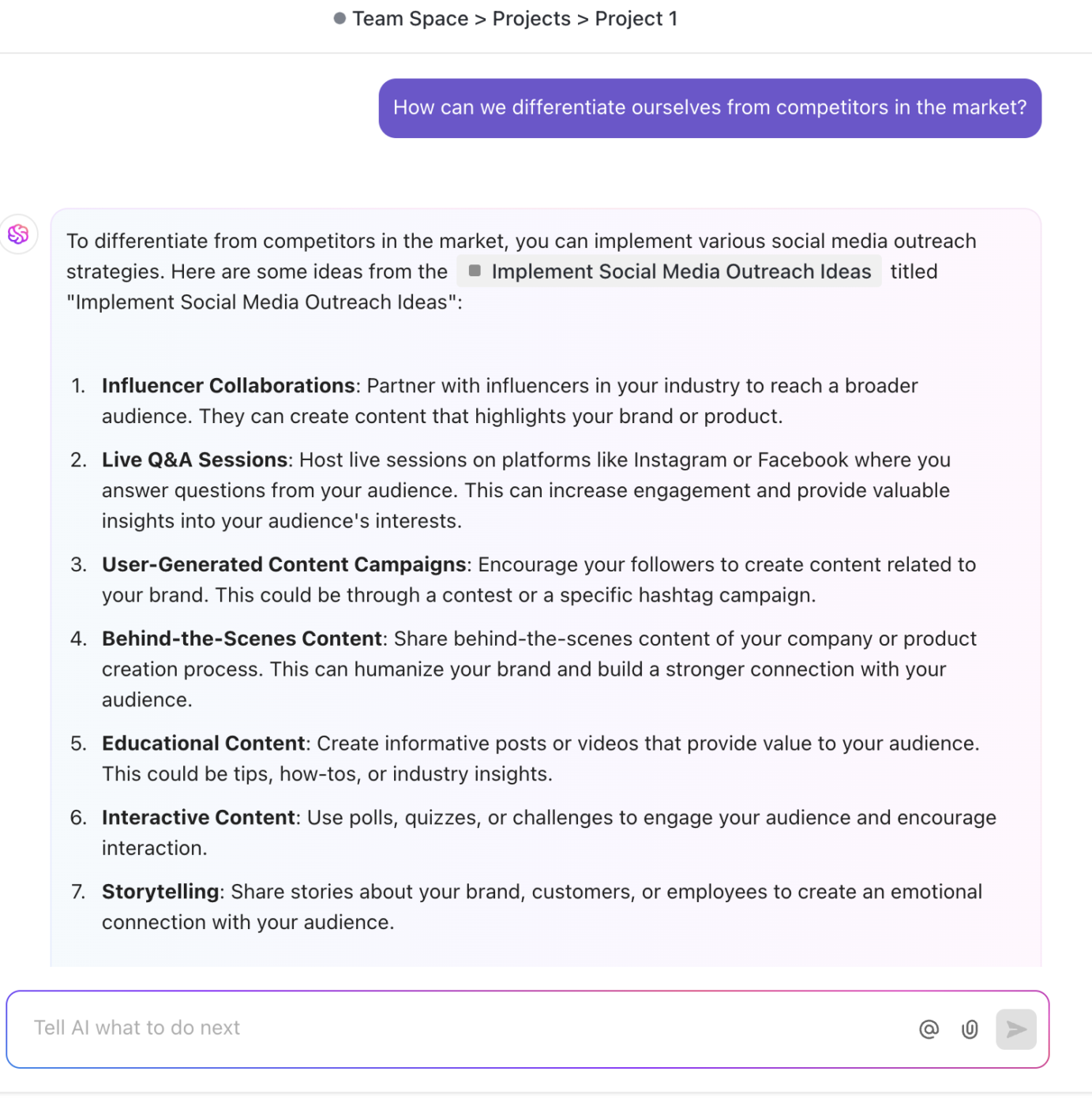 ClickUp Brain - ai tools for ceos