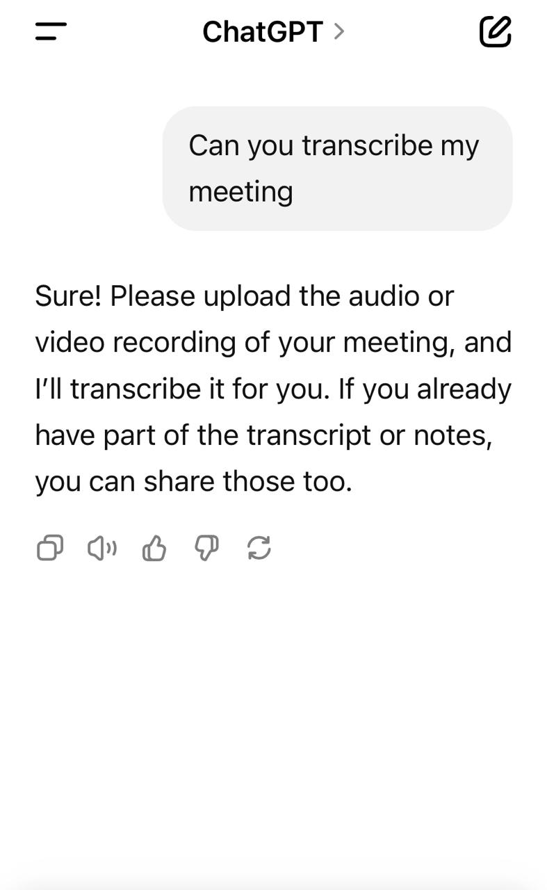 Audio files on ChatGPT