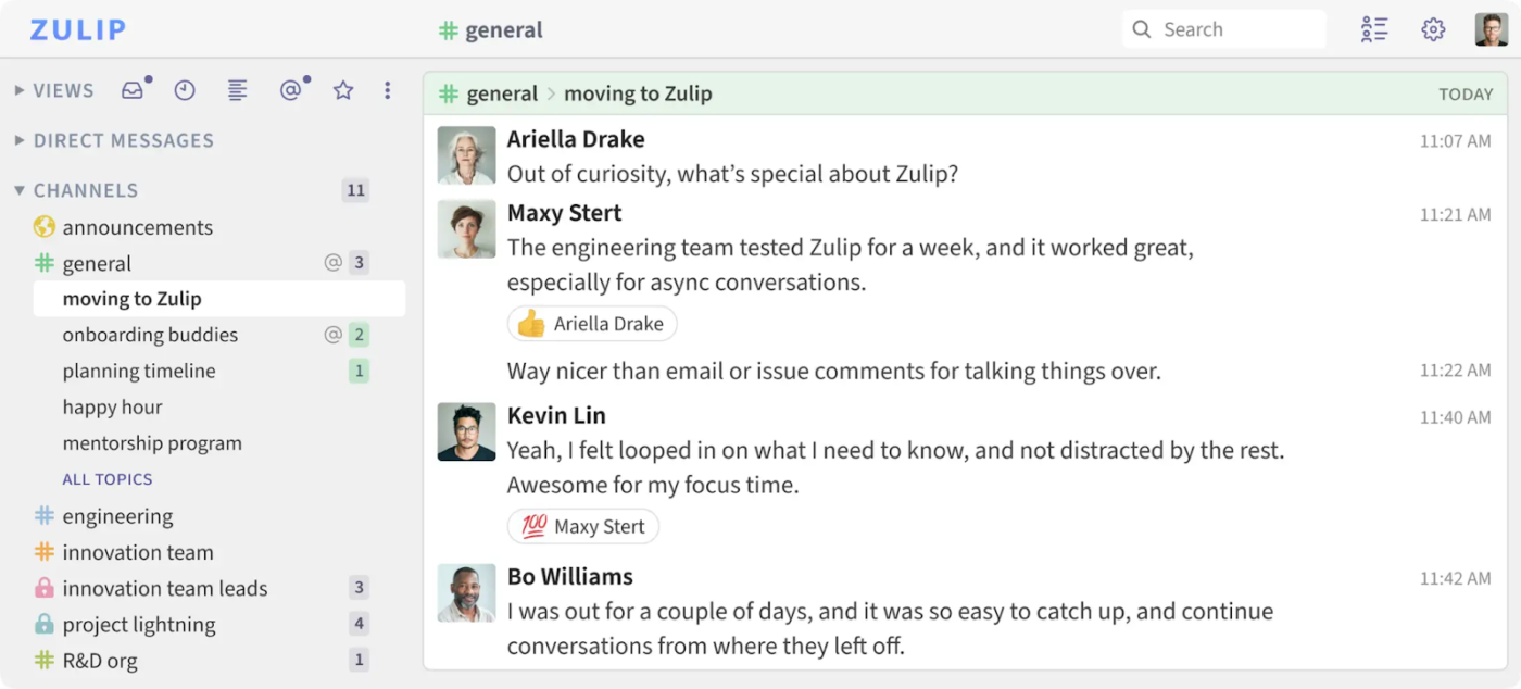 Zulip - Zulip vs Slack