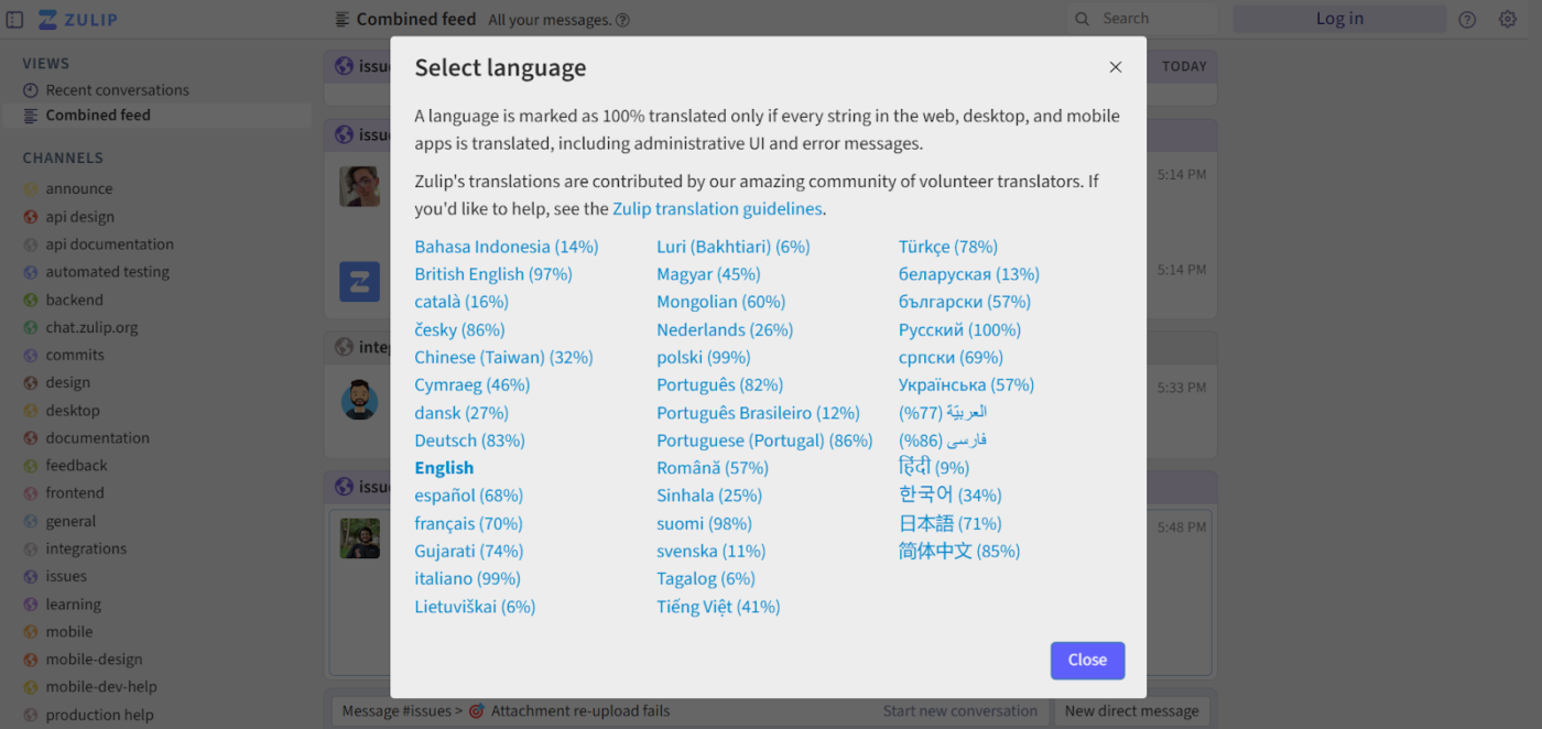 Localizzazione multilingue - Zulip vs Slack
