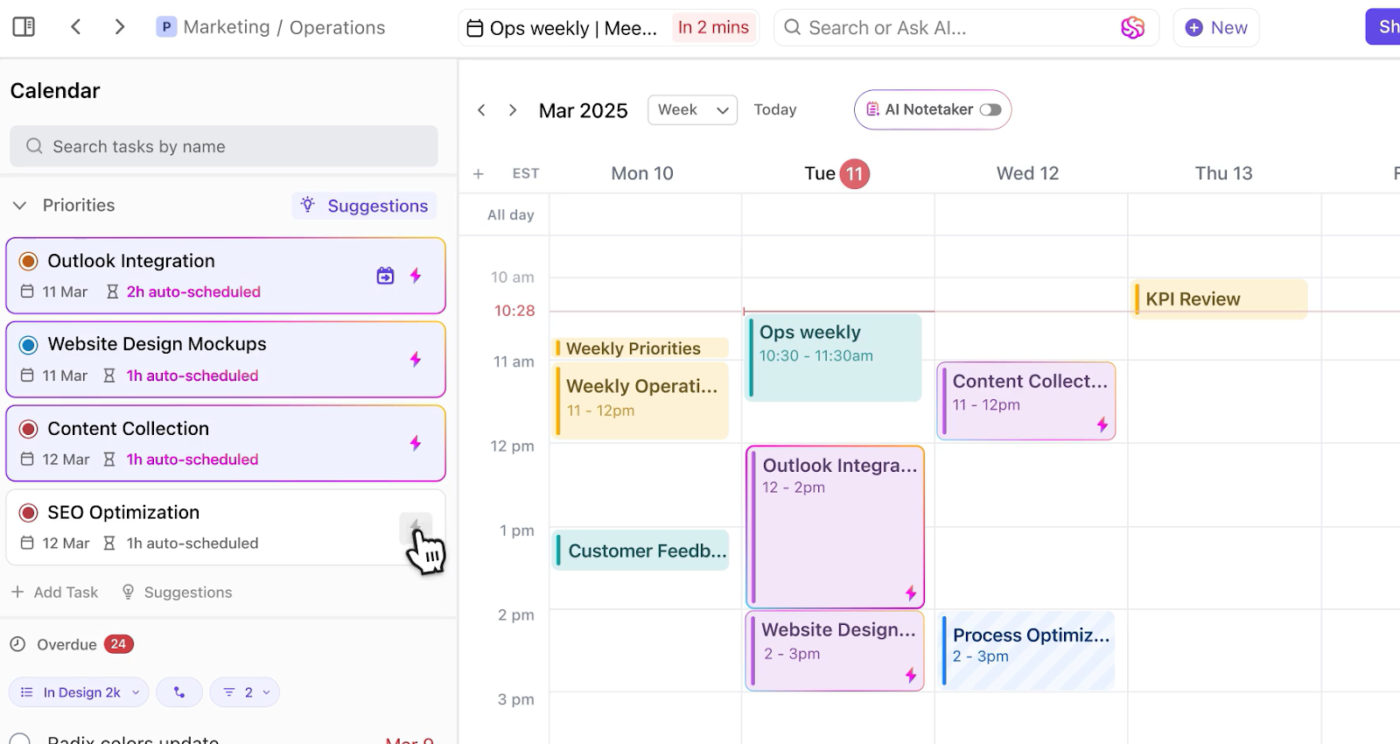 Calendario ClickUp