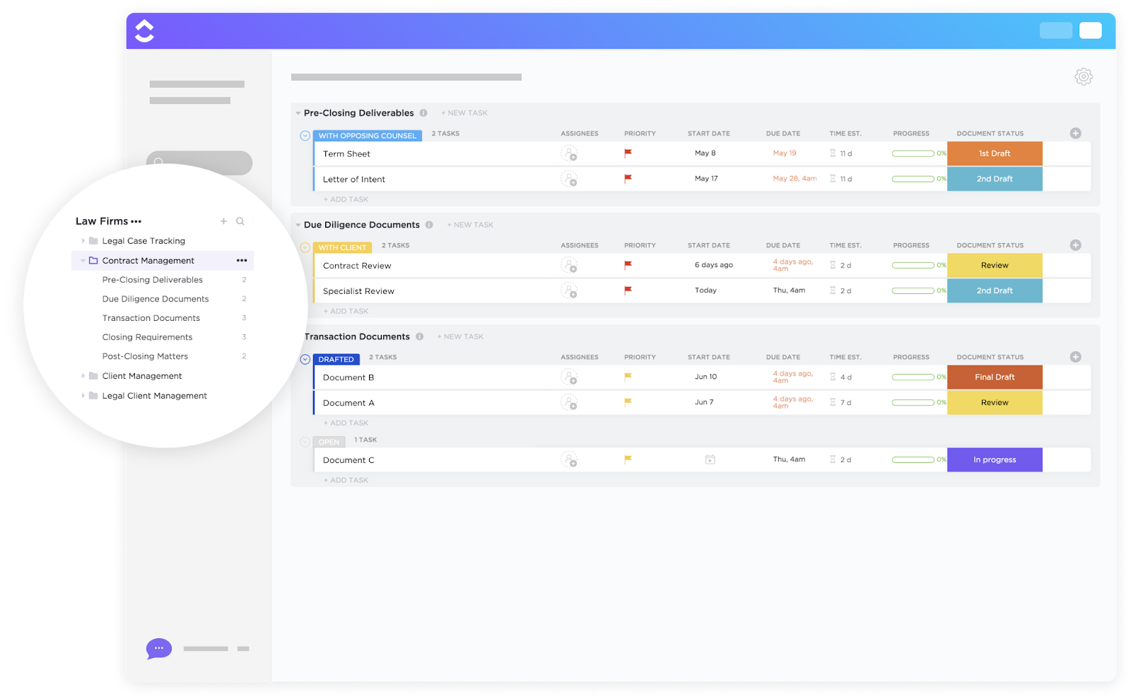 Use the ClickUp Contract Management Template for clean, collaborative, and compliant documentation