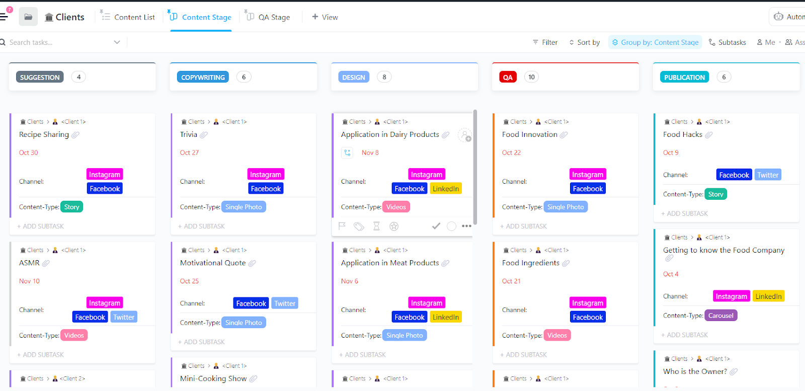 Focus on growing accounts instead of chasing them with the ClickUp Social Media Marketing Agency Template