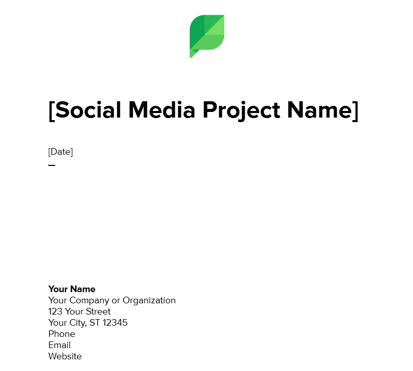 Social Media Proposal Template by Sprout Social