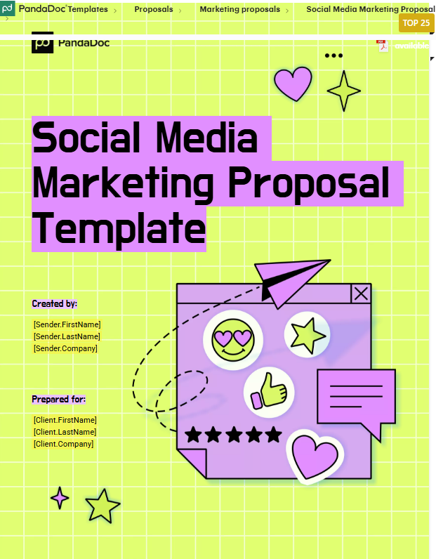 Social Media Marketing Proposal Template by PandaDoc