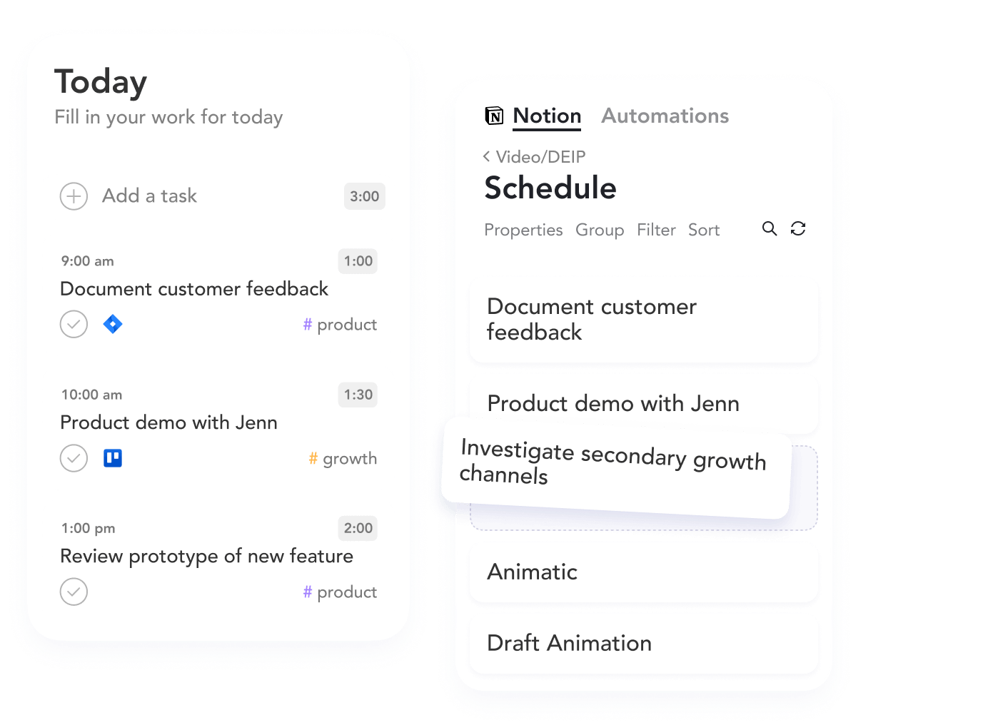 Dagelijkse planning - Sunsama versus Todoist