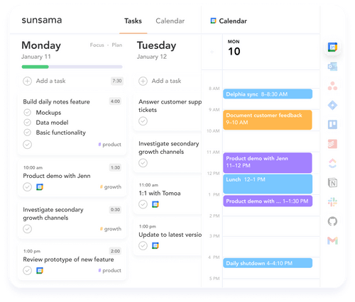 Krachtige integratie met Google Agenda - Sunsama versus Todoist