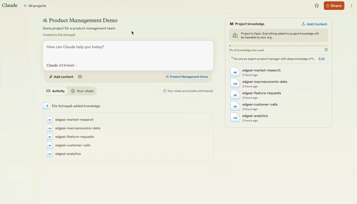 Contextual understanding on Claude.ai