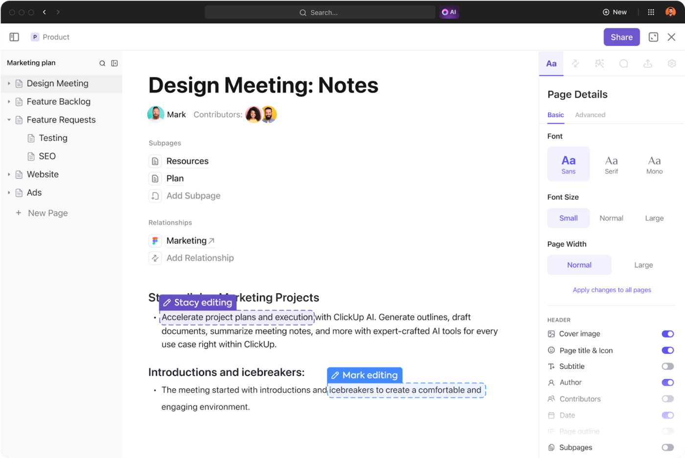 ClickUp Docs: Anthropic vs Perplexity